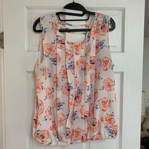 White Floral Anthropologie Blouse